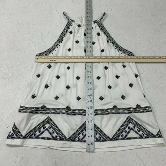 Anthropologie Embroidered Halter Tank Womens Size S Pullover Styling Black White - Picture 7 of 10